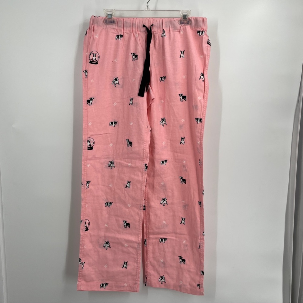 J.Crew Pink French Bull Dog Pajama Pants S NWT